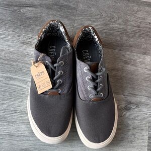 Crevo Men's Charcoal and Brown Sneakers